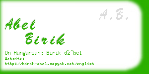 abel birik business card